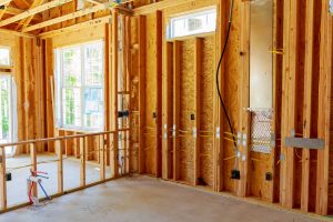 unfinished home framed building or residential home framing interior